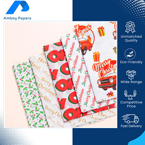 Papel de Regalo Navideño de Pulpa de Madera de Alta Calidad, Multicolor, Reciclable, Doble Capa, 60-100 GSM, en Oferta - Product Image 2