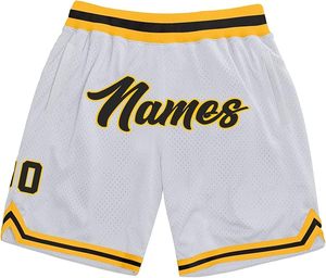 Shorts de basket personnalisés pour hommes et garçons, avec nom et numéro brodés, en tricot côtelé, avec poches. - Product Image 4