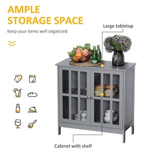 <b>Sideboard</b> Buffet Storage Cabinet with 2 Doors Multifunction <b>Kitchen</b> Console and Living Room Gray Credenza - Product Image 5