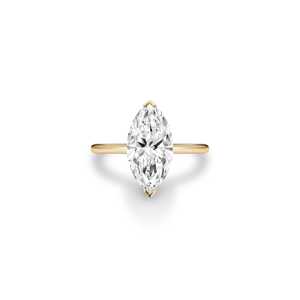 Bagues de fiançailles en diamant 1ct 2ct 3ct, taille marquise, solitaire demi-sertie, diamant de laboratoire, moderne, pour demande en mariage et anniversaire, en or massif 14K - Product Image 2