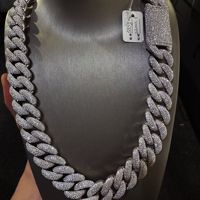 Chaîne Hip Hop Iced Link 18 mm en Argent Sterling 925 avec Moissanite Couleur D VVS de Haute Qualité, Certifiée IGI, pour Homme – Meilleure Vente