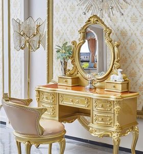 Tocador de pie de lujo clásico de madera de teca maciza, tallado a mano, estilo moderno de mediados de siglo, ecológico, para villa o apartamento. - Product Image 2