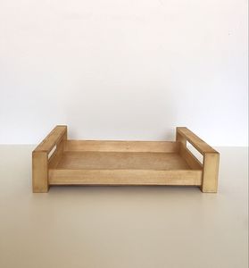 Plateau de service artisanal en bois fait main avec finition naturelle pour collection de décoration intérieure haut de gamme - Product Image 4