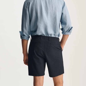 <b>Men</b> Solid Navy <b>Linen</b> Bermuda <b>Shorts</b> New Released 100% European <b>Linen</b> Board <b>Shorts</b> for <b>Men</b> Breathable Casual Multi Colors - Product Image 6