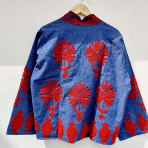 Chaqueta Suzani de Algodón Bordada a Mano de Lujo, Transpirable, con Patrones Tradicionales, Prenda Exterior Boho a la Moda, Venta al Por Mayor - Product Image 4