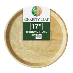 Vassoio Rotondo in Foglia di Palma Naturale da 17 Pollici, Elegante Stoviglie e Decorazione per Tavola - Product Image 4
