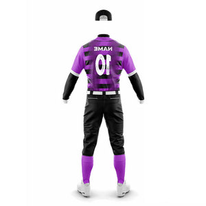 Uniform <b>Sets</b> Top Quality Anti-Bacterial <b>Baseball</b> Uniform Sublimated Pattern Athletic Softball Uniform Button Up Jersey Kits - Product Image 3