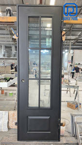 Porte d'entrée moderne en fer forgé 2026 avec verre isolant, porte extérieure de sécurité personnalisée pour villa - Product Image 4