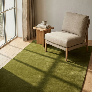 Tapis en laine vert olive naturel fait main, antidérapant, à motifs géométriques, pour salon, chambre, salle à manger, décoration moderne de la maison - Product Image 6