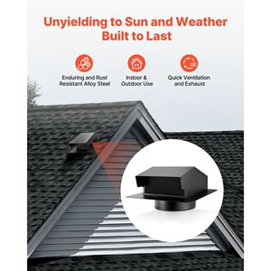 Copertura per Ventilazione a Muro con Cappuccio in Acciaio SPCC Premium da 8 Pollici, Copertura Quadrata per Tetto con Schermo di Protezione Integrato - Product Image 3