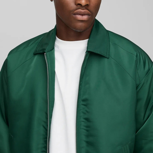 Blouson Bomber Vert Homme avec Fermeture Éclair, Imprimé Lettres, Coupe-Vent, Col Rabattu, Vêtement d'Extérieur Décontracté pour l'Automne - Product Image 6