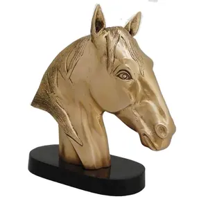 Tête de cheval Figurine Animal décoration maison bureau école disponible en gros et pas cher par un vendeur indien laiton aluminium