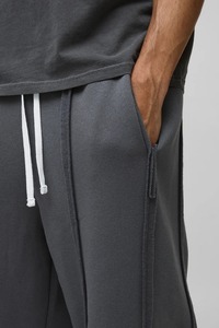 Pantalon de survêtement en coton pour homme, taille élastique, cordon de serrage, poches latérales, décontracté, pour l'automne, couleur gris - Product Image 5