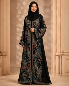 Tela Bordada Multicolor con Diseños Florales y Geométricos, Material Textil Decorativo para Prendas de Moda, Ropa Étnica y Decoración del Hogar - Product Image 1