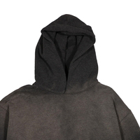 Sudadera con Capucha para Hombre, Estilo Desgastado, Color Único, Retro, Ropa Casual Urbana