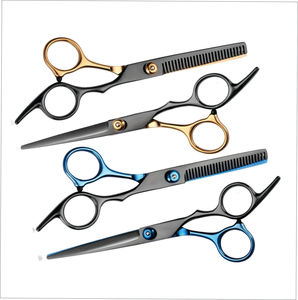 Tijeras de peluquería de acero CNC con punta afilada azul, tijeras planas para diestros, tijeras de barbero - Product Image 3