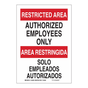 Panneau bilingue pour zone restreinte destiné au contrôle d'accès dans les laboratoires industriels et les entrepôts - Product Image 3