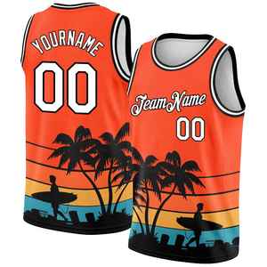 Maillot de basket personnalisé avec lettres et numéros blancs en relief, design imprimé à l'avant pour vêtements d'équipe, vêtements de sport, OEM ODM - Product Image 1