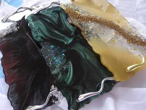 Handmade Elegant Epoxy Resin <b>tray</b> / <b>Trinket</b> <b>Tray</b> / Serving <b>Tray</b> - Product Image 5
