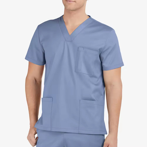 Nuevos Uniformes Médicos Personalizados con Logotipo, de Lona, Color Sólido, con Bolsillo, Cuello en V, de Secado Rápido, Transpirables, Unisex, para Detección de Agujas, para Clínica Dental - Product Image 5