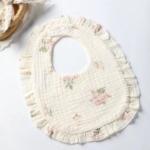 Baberos de Algodón de Doble Capa con Forma de Flor, Baberos para Bebé Súper Suaves con Estampado Personalizado - Product Image 6