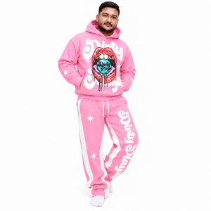 Conjunto de Sudadera con Capucha y Pantalones Deportivos Personalizados para Hombre, con Estampado Gráfico, Estilo Urbano, Marca Privada, Fabricante de Ropa OEM - Product Image 1