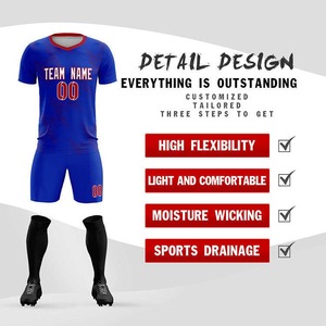 Conjunto de Uniforme de Fútbol Personalizable, Cuello Redondo, Impresión Digital, 100% Poliéster, Transpirable, de Secado Rápido, Manga Corta, Unisex, para Adultos - Product Image 6