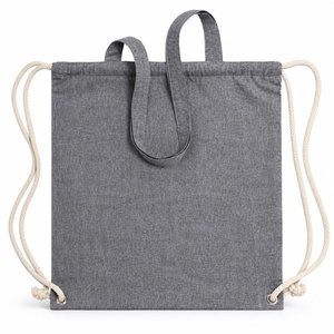 Wholesale Cotton Canvas <b>Tote</b> Backpack Dual-Use Drawstring Shopping <b>Bag</b> Custom Logo Backpack Daily Use Shopping <b>Bag</b> - Product Image 1