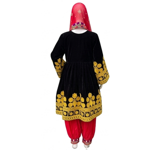 Vestido Afgano Kuchi Étnico Tribal Multicolor Vintage, Vestido Afgano Bordado para Fiesta, Cultura Tradicional Pashtun - Product Image 3