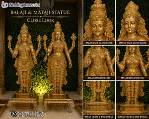 Mandapam de Fibra para Bodas al Estilo del Templo Dorado del Sur de la India, Exclusivo para Bodas Tamilas, con Pilares Tallados de Forma Elaborada - Product Image 4