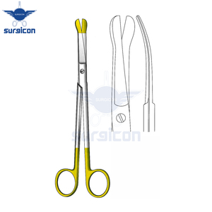 Tijeras de disección Zouor de 20 cm / 8 pulgadas, tijeras quirúrgicas curvas TC Gold con mangos distintivos con revestimiento amarillo para mayor precisión - Product Image 3