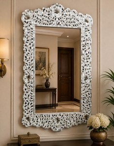 High Quality Modern Decorative Dressing Mirror Stand Indian Handmade Bone Inlay Wall Mirror <b>Frame</b> Bone Inlay Material - Product Image 4