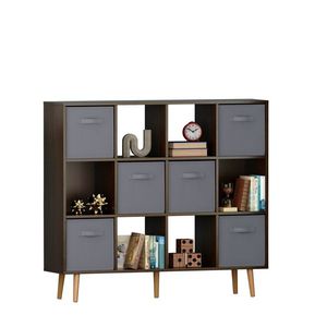 Libreria in Legno di Quercia Antico Moderno, Scaffale Marrone per Soggiorno o Hotel, Arredamento per la Casa - Product Image 3