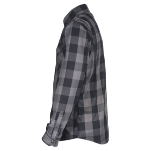 Chemise en flanelle à carreaux gris et noir avec logo personnalisé pour homme, en coton épais de qualité supérieure, décontractée, à col rabattu, manches longues, chemise industrielle - Product Image 4