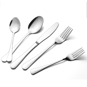 Ensemble de couverts en acier inoxydable de luxe avec finition miroir, résistant à la rouille, design moderne pour la maison, les mariages et la restauration - Product Image 1