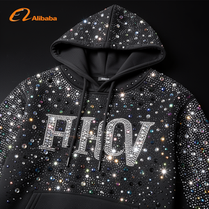 Sudadera con Capucha de Moda con Pedrería, Digital, de Invierno, Unisex, Mezcla de Poliéster/Nailon, Estilo Casual Urbano para Hombre y Mujer - Product Image 2