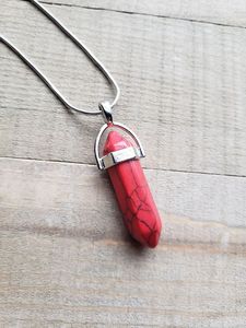 Collar con colgante de punto de jaspe rojo, venta al por mayor, collar con colgante de punto de jaspe rojo de piedras preciosas de cristal curativo de ágata Aameena - Product Image 4