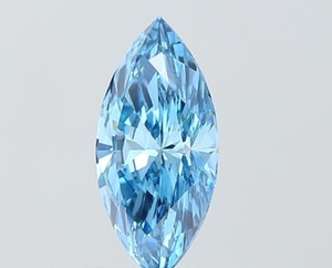 เพชรเม็ดเดี่ยวสีน้ำเงินสดใส 1.03 กะรัต VS1 รูปทรงมาร์คีส์ เพชรเพาะเลี้ยงในห้องปฏิบัติการ CVD ได้รับการรับรองจาก IGI คุณภาพการเจียระไนเยี่ยม สมมาตรดีเยี่ยม เพชรหลวมสีน้ำเงิน - Product Image 2