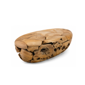 ARTERRA Premium Oval Teak <b>Root</b> Mosaic <b>Coffee</b> <b>Table</b> Unique Hollow Base Wood Accent <b>Table</b> Luxury Resort Furniture - Product Image 2