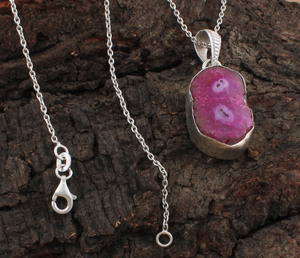 Colgante de Concha de Caracol Rosa Natural, Plata de Ley 925, Chapado en Platino Vintage, Romántico, para Aniversario en la Playa, Unisex, Fino - Product Image 1