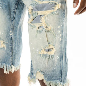 Shorts en jean 100 % denim pour homme, personnalisables, nouvelle collection été 2026, couleur unie, denim délavé, vente chaude - Product Image 6