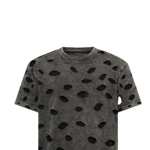 เสื้อยืดคอกลมแขนสั้นสีดำทรงโอเวอร์ไซส์สำหรับผู้ชาย ลายเรียบ ผ้าแคนวาสคอตตอน 100% แห้งเร็ว สไตล์ลำลองแนวสตรีท - Product Image 3