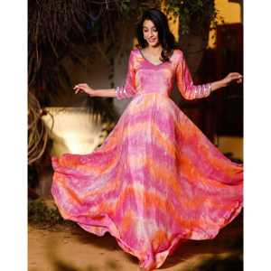 Robe évasée rose-orange taille XS, respirante, idéale pour les occasions décontractées - Product Image 5