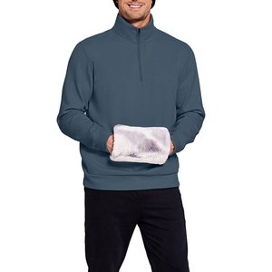 Sweat-shirt à col zippé pour homme, coupe classique, col montant, personnalisable avec impression sérigraphiée, en tissu épais, fabrication usine - Product Image 1
