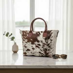Sac fourre-tout en cuir de vachette à poils, sac à main pour femme, sac à bandoulière élégant pour usage quotidien, sac fourre-tout tendance LHTB-0026 - Product Image 3