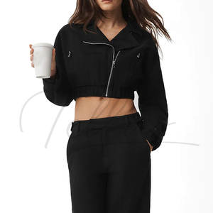 Chaqueta corta con cremallera para mujer, chaqueta corta informal a la moda, chaqueta ligera para mujer, chaqueta de moda para primavera y verano - Product Image 4