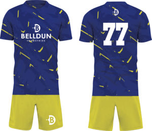 ชุดเสื้อฟุตบอลคลาสสิคแบบสั้น 100% โพลีเอสเตอร์ รุ่นใหม่ล่าสุด ชุดฟุตบอลพร้อมสกรีนโลโก้ ระบายอากาศได้ดี แห้งเร็ว - Product Image 1