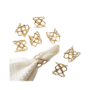 Designer Leaf Shape Brass Napkin Rings Vintage Design Table Decoration Accessory 4.5cm Width Napkin Ring Tabletop <b>Tissue</b> Holder - Product Image 5