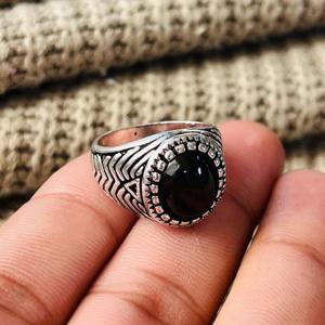Men's Black Onyx Brass <b>Ring</b> oxidized <b>Silver</b> Plated Signet Tribal <b>Ring</b> For Wholesale - Product Image 2