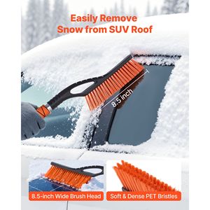 Brosse à neige en aluminium de 27 pouces avec grattoir à glace pour pare-brise de voiture, avec poignée en mousse, outil de dégivrage sans rayures en plastique - Product Image 3